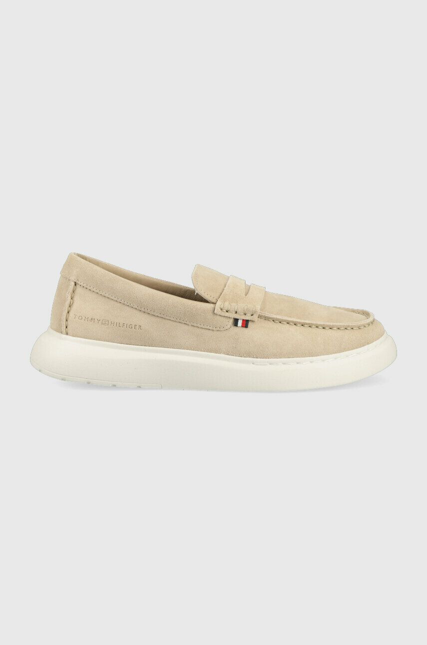 Tommy Hilfiger Semišové mokasíny HYBRID LOAFER pánske béžová farba FM0FM04440 - Pepit.sk