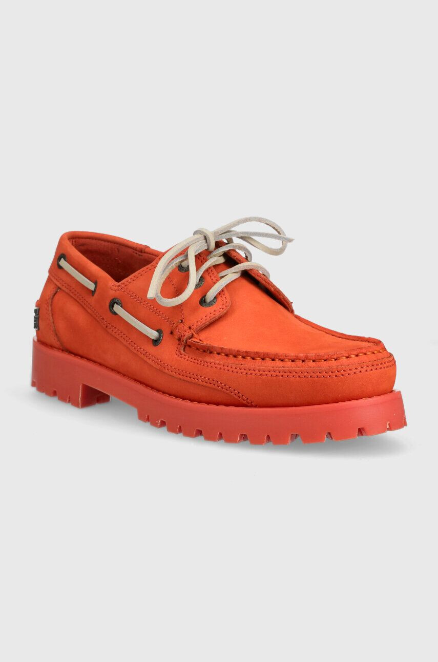 Tommy Hilfiger Semišové mokasíny TH BOAT SHOE CLASSIC NUBUCK pánske oranžová farba FM0FM04447 - Pepit.sk