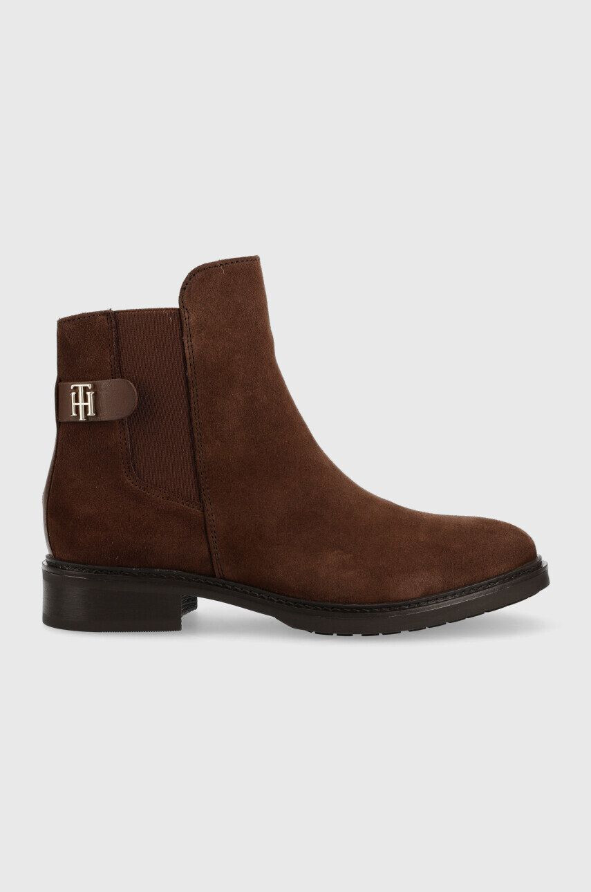 Tommy Hilfiger Semišové topánky chelsea Th Suede Flat Boot - Pepit.sk