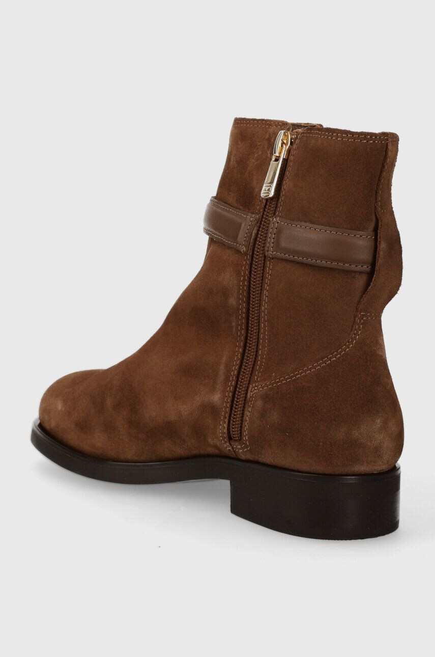 Tommy Hilfiger Semišové topánky ELEVATED ESSENT BOOT THERMO SDE dámske hnedá farba na plochom podpätku FW0FW07482 - Pepit.sk