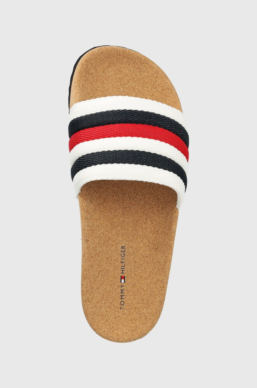 Tommy Hilfiger Šľapky CORPORATE CORK POOL SLIDE pánske biela farba FM0FM04466 - Pepit.sk