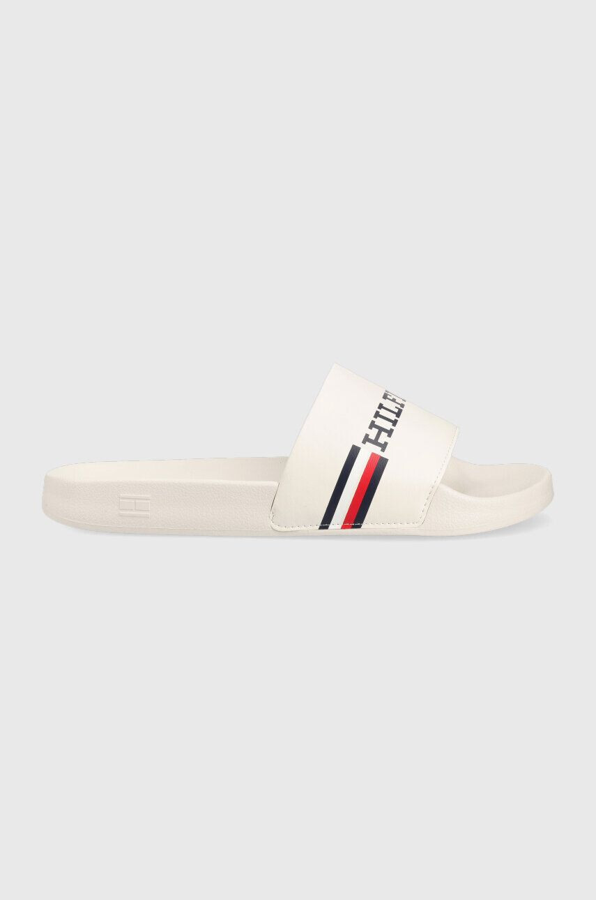 Tommy Hilfiger Šľapky CORPORATE FLAG POOL pánske biela farba FM0FM04613 - Pepit.sk