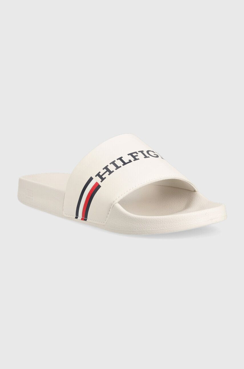 Tommy Hilfiger Šľapky CORPORATE FLAG POOL pánske biela farba FM0FM04613 - Pepit.sk