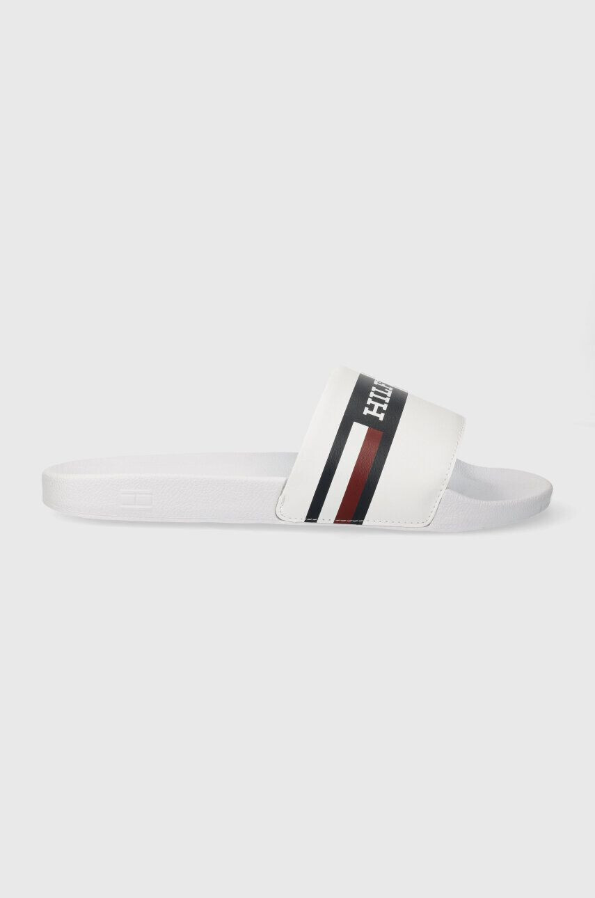 Tommy Hilfiger Šľapky CORPORATE HILFIGER POOL SLIDE pánske biela farba FM0FM04911 - Pepit.sk