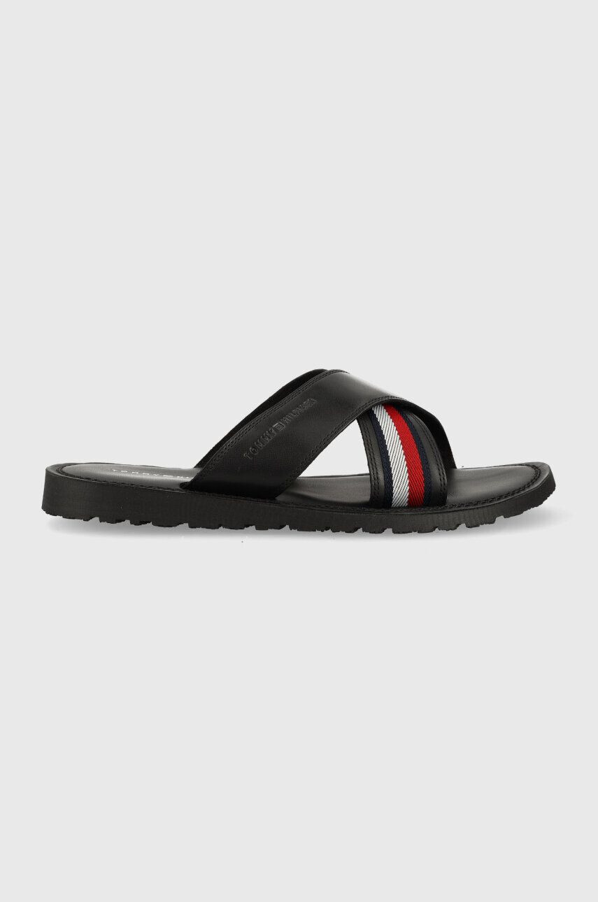 Tommy Hilfiger Šľapky HILFIGER CRISS CROSS SANDAL pánske čierna farba FM0FM04457 - Pepit.sk