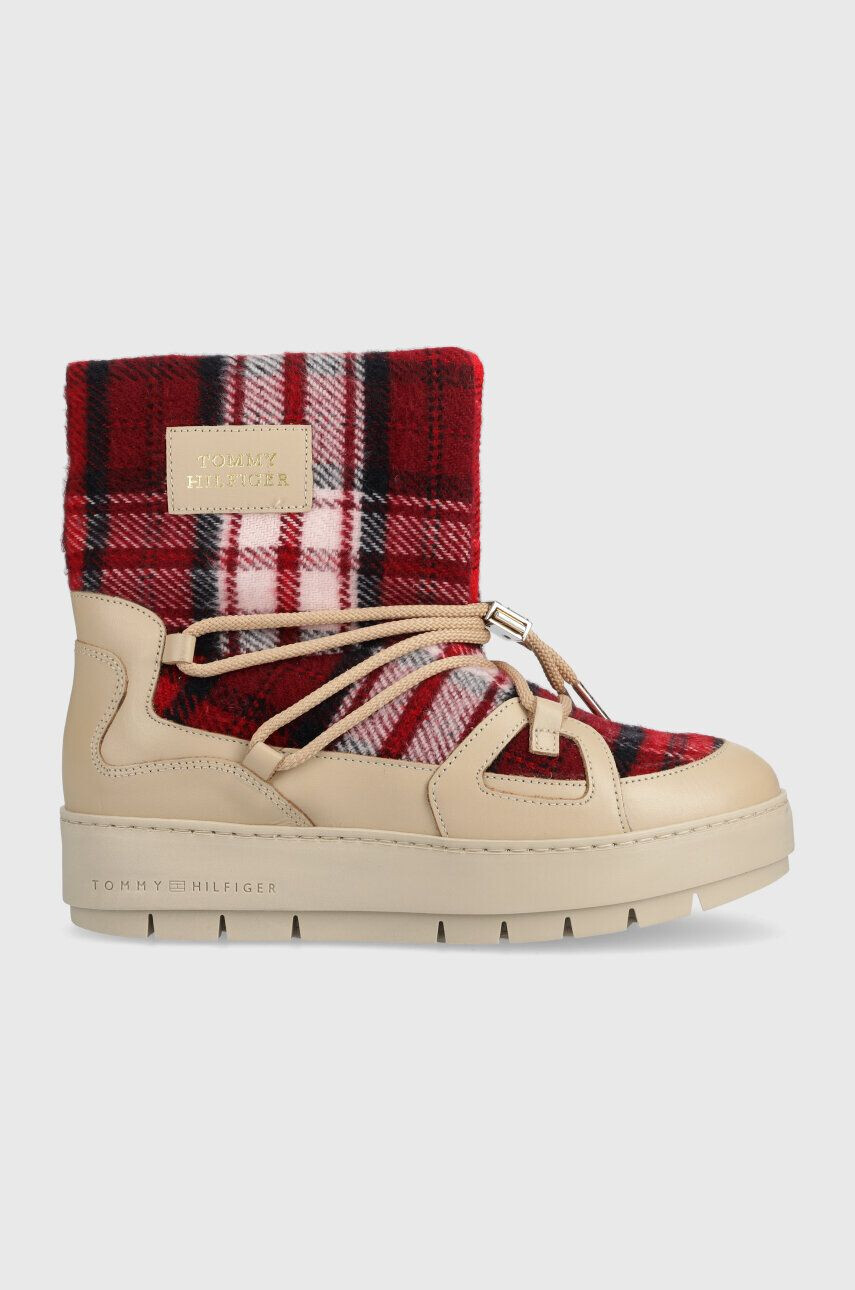 Tommy Hilfiger Snehule TARTAN SNOWBOOT béžová farba FW0FW07612 - Pepit.sk