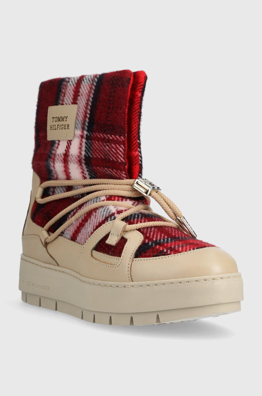 Tommy Hilfiger Snehule TARTAN SNOWBOOT béžová farba FW0FW07612 - Pepit.sk