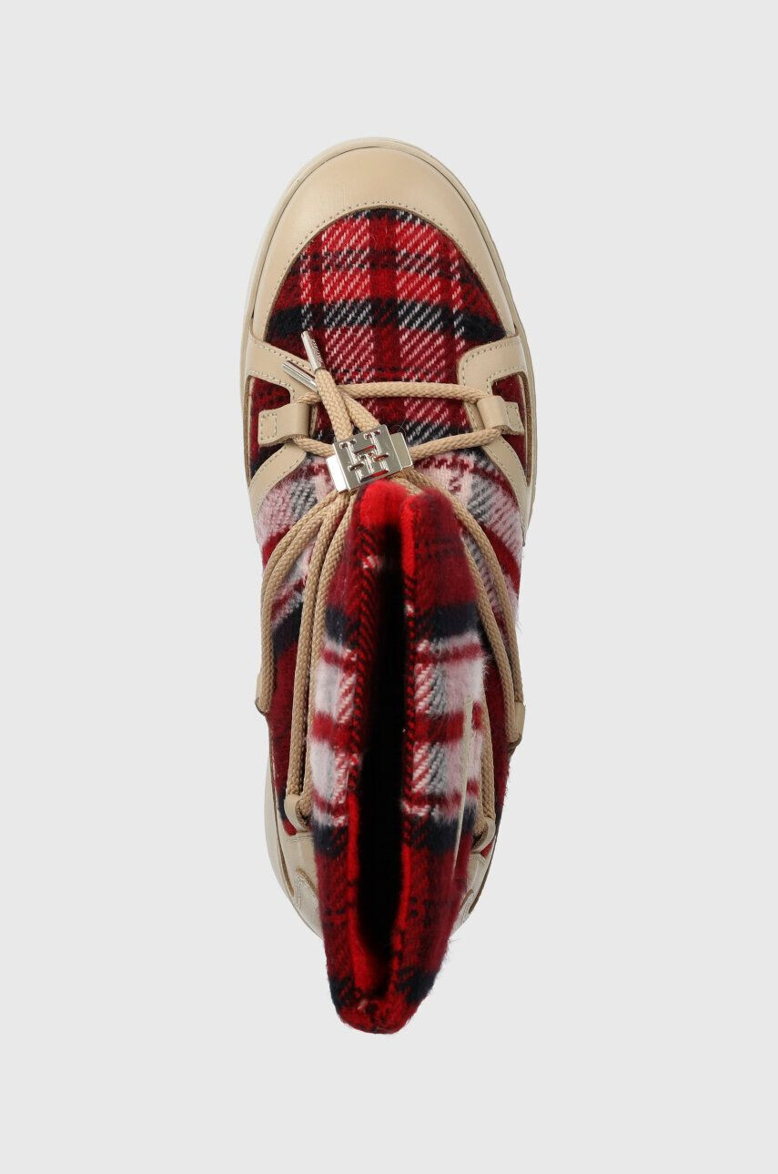 Tommy Hilfiger Snehule TARTAN SNOWBOOT béžová farba FW0FW07612 - Pepit.sk