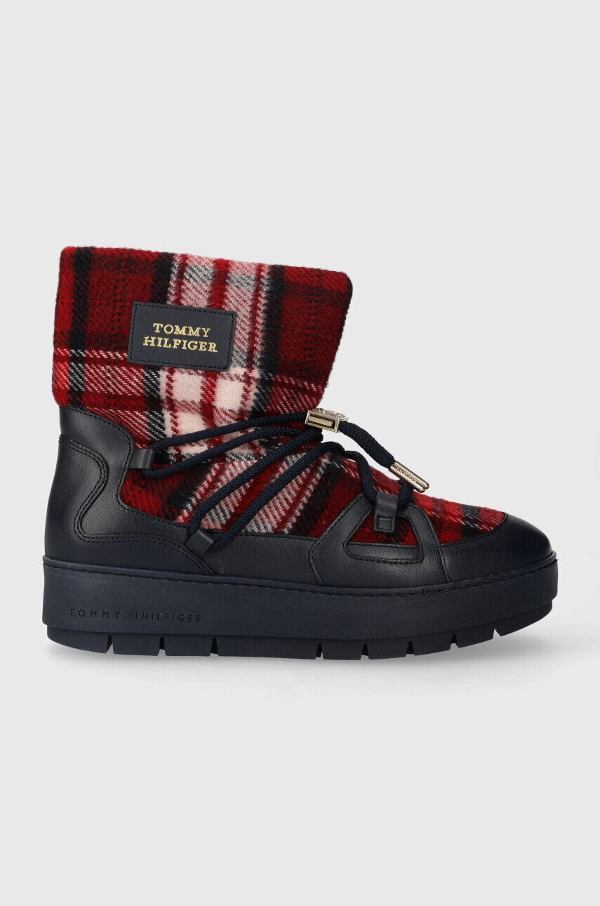 Tommy Hilfiger Snehule TARTAN SNOWBOOT tmavomodrá farba FW0FW07612 - Pepit.sk