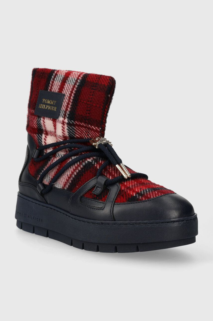 Tommy Hilfiger Snehule TARTAN SNOWBOOT tmavomodrá farba FW0FW07612 - Pepit.sk