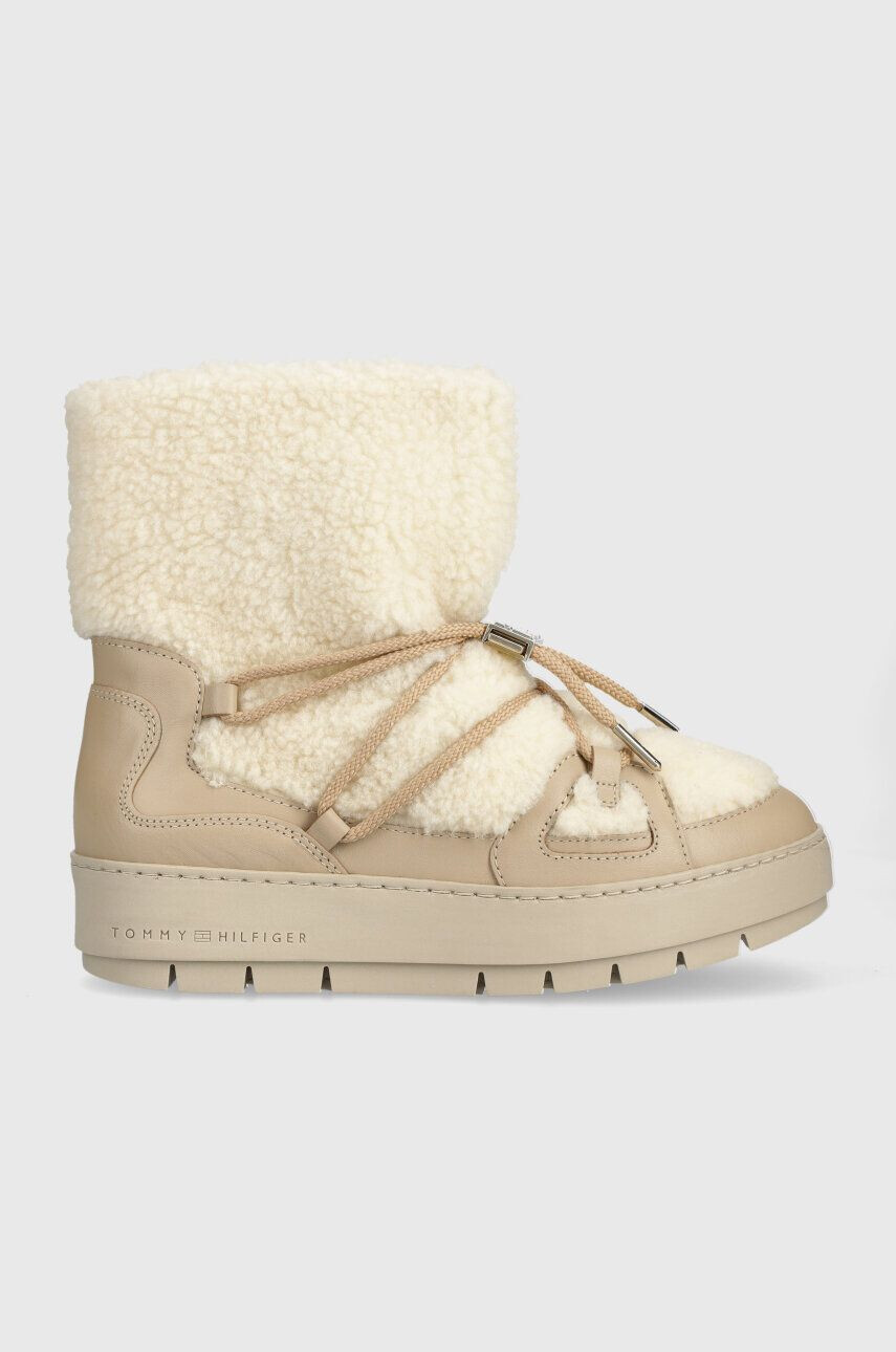 Tommy Hilfiger Snehule TOMMY TEDDY SNOWBOOT béžová farba FW0FW07505 - Pepit.sk