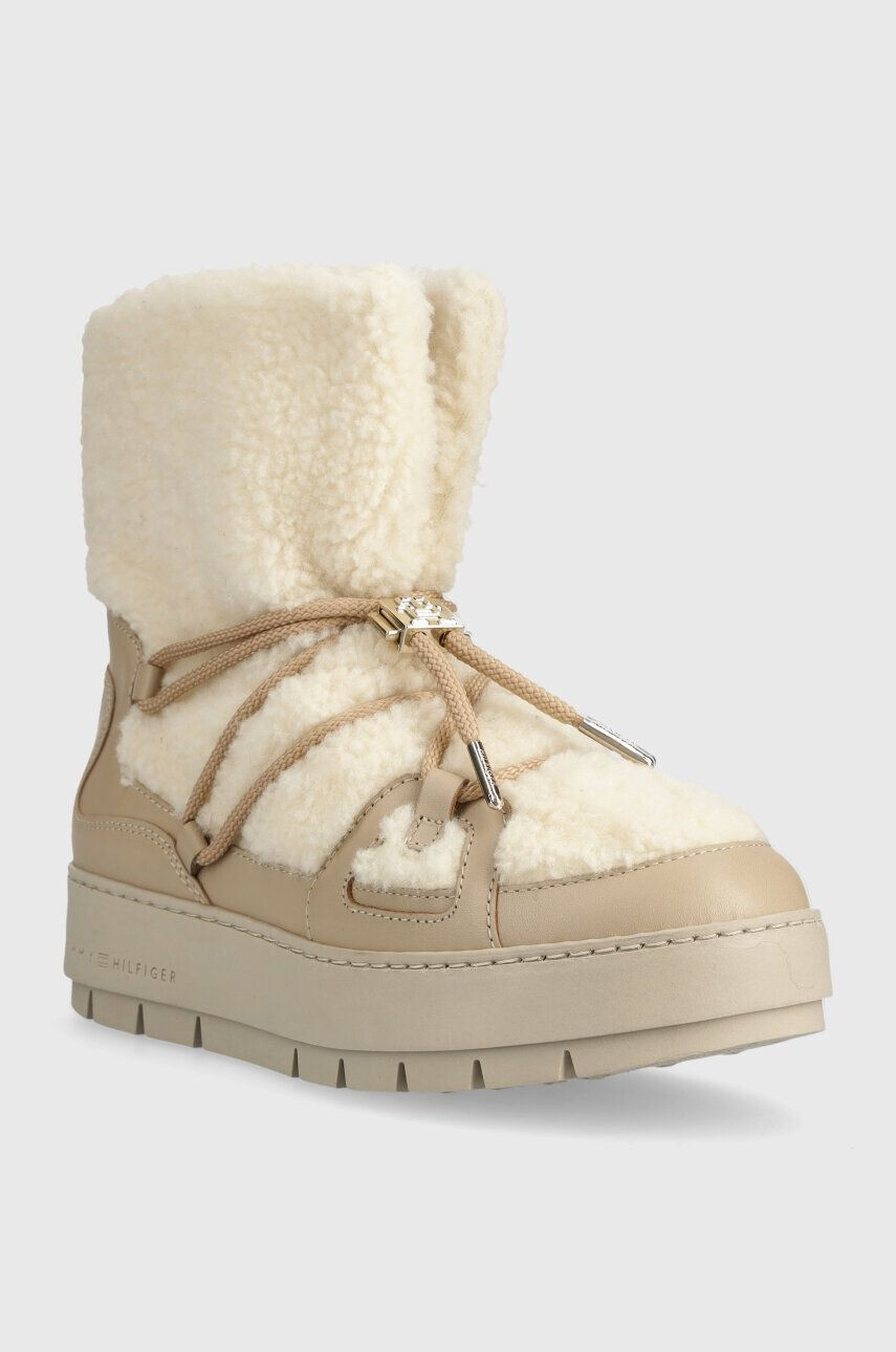 Tommy Hilfiger Snehule TOMMY TEDDY SNOWBOOT béžová farba FW0FW07505 - Pepit.sk