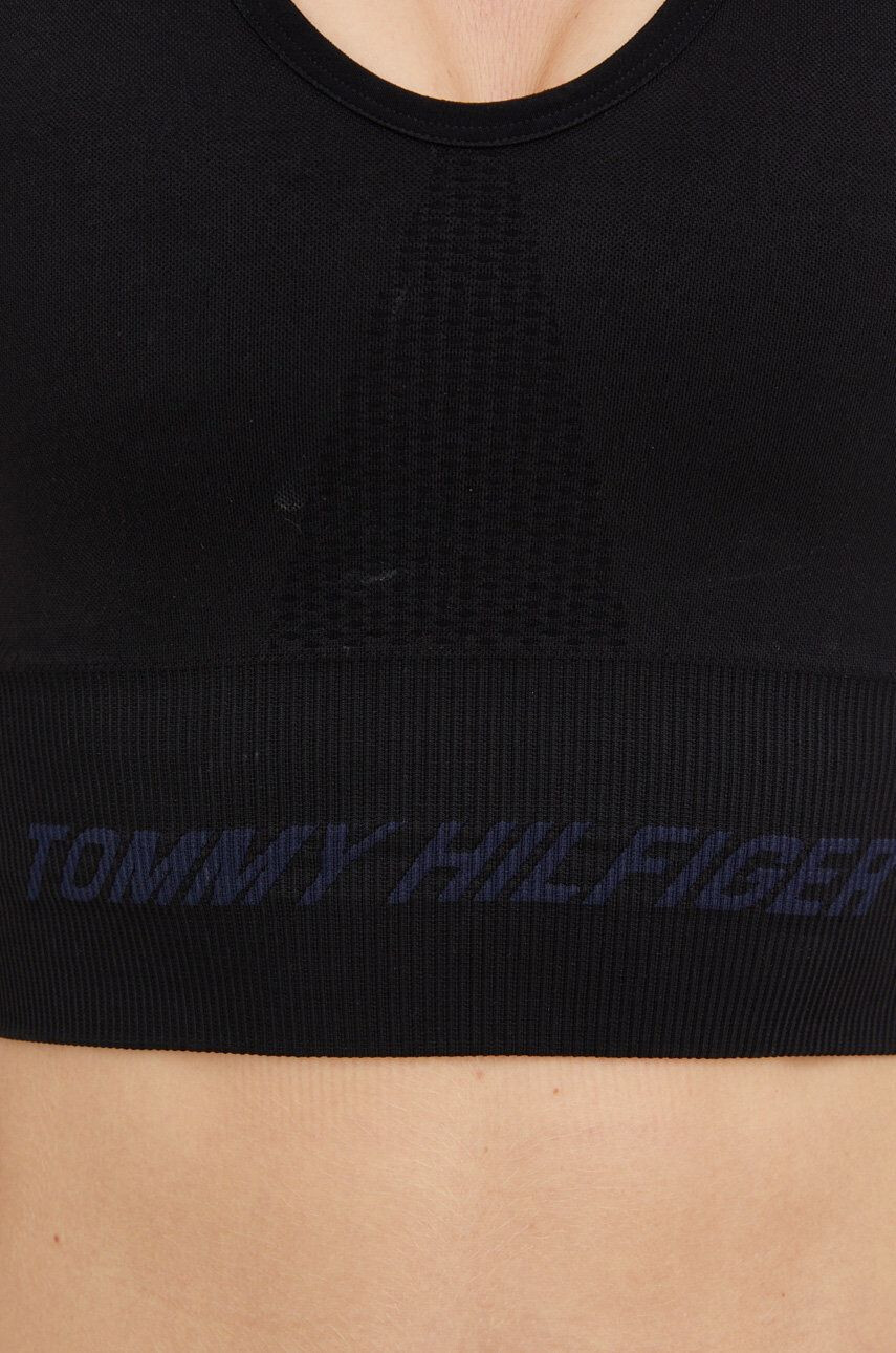 Tommy Hilfiger Športová podprsenka čierna farba jednofarebný - Pepit.sk