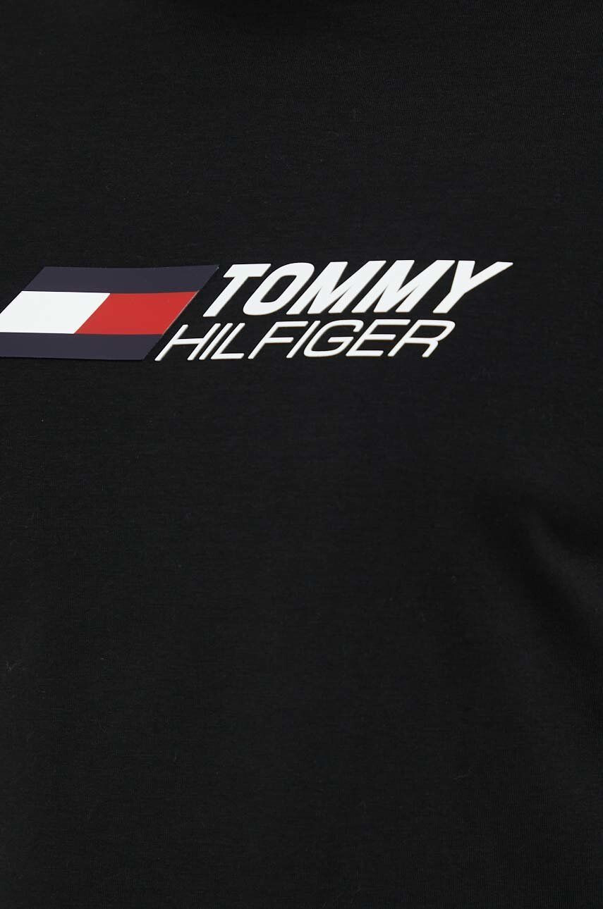 Tommy Hilfiger Tričko s dlhým rukávom pánske čierna farba s nášivkou - Pepit.sk