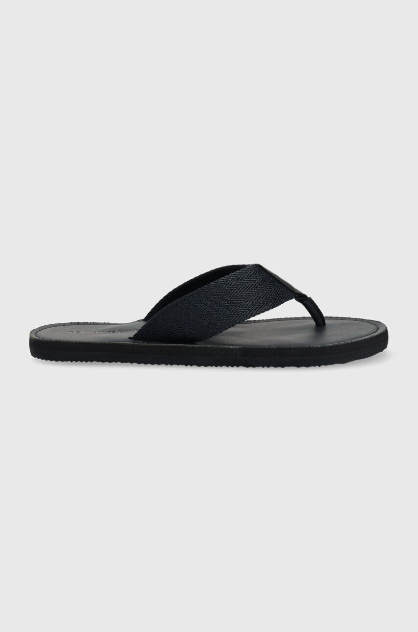 Tommy Hilfiger Žabky HILFIGER LEATHER BEACH SANDAL pánske tmavomodrá farba FM0FM04548 - Pepit.sk