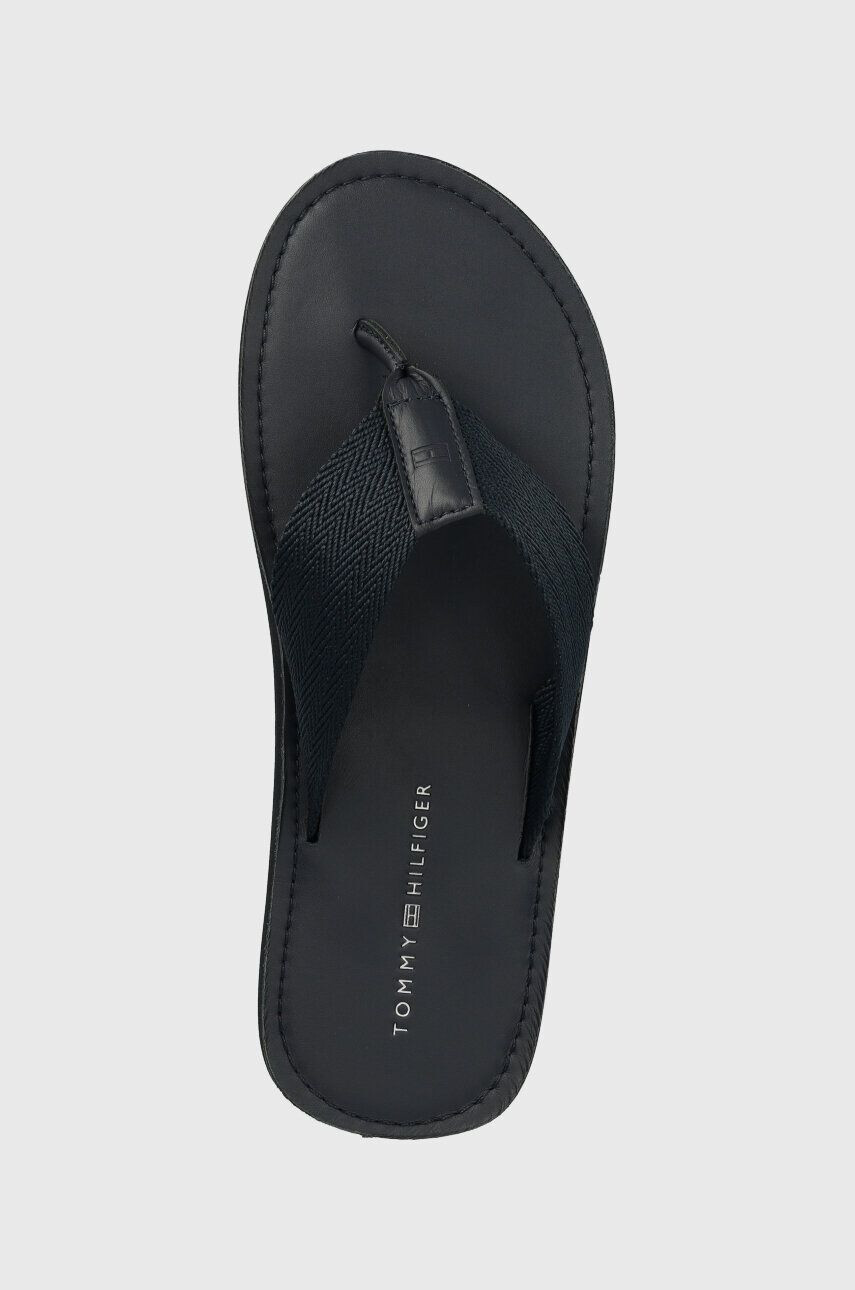 Tommy Hilfiger Žabky HILFIGER LEATHER BEACH SANDAL pánske tmavomodrá farba FM0FM04548 - Pepit.sk