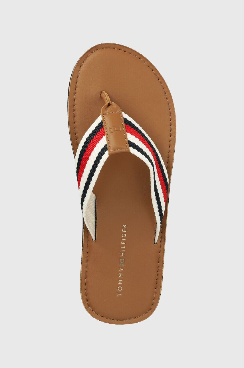 Tommy Hilfiger Žabky HILFIGER LEATHER BEACH SANDAL pánske hnedá farba FM0FM04548 - Pepit.sk