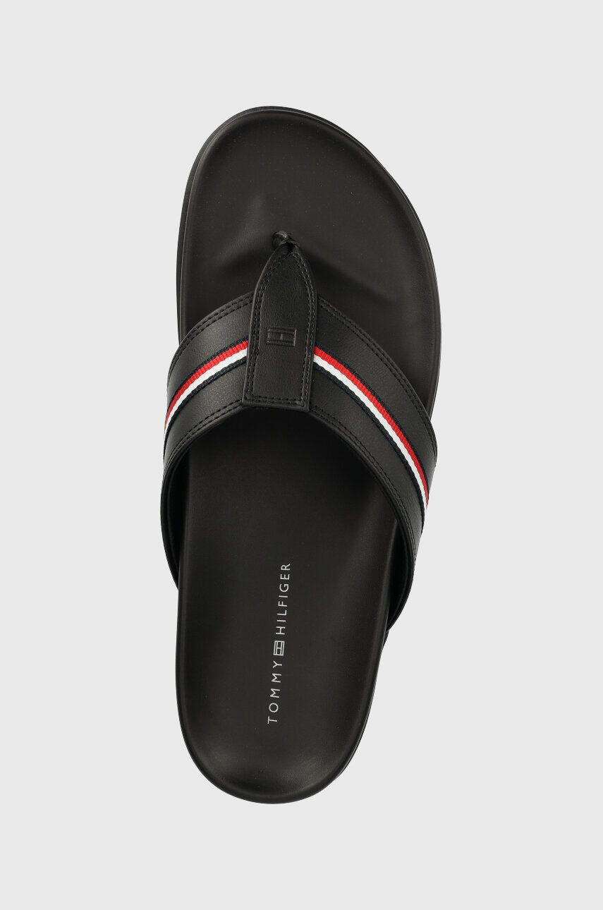 Tommy Hilfiger Žabky HILFIGER LEATHER TOE POST SANDAL pánske čierna farba FM0FM04460 - Pepit.sk