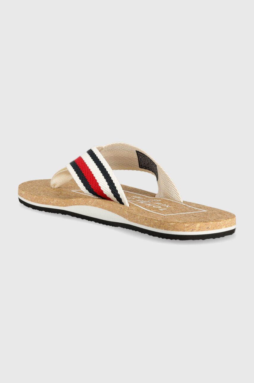 Tommy Hilfiger Žabky HILFIHER CORK BEACH SANDAL pánske biela farba FM0FM04475 - Pepit.sk