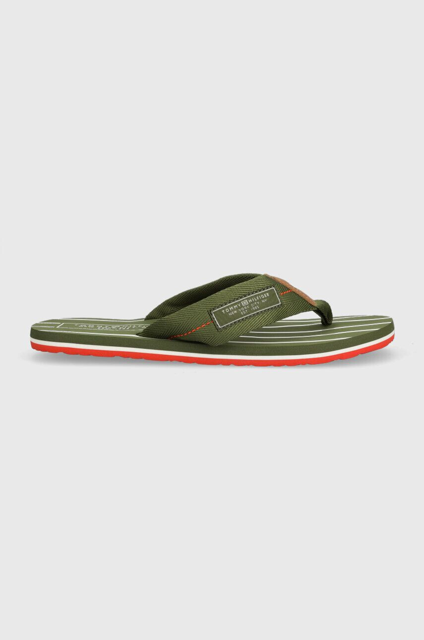 Tommy Hilfiger Žabky PATCH HILFIGER BEACH SANDAL pánske zelená farba FM0FM04470 - Pepit.sk