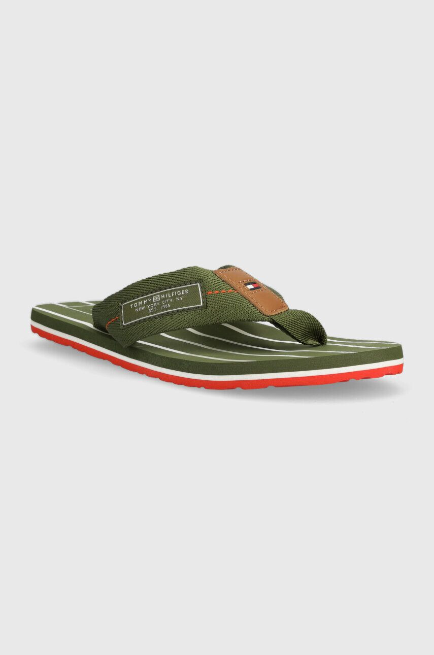 Tommy Hilfiger Žabky PATCH HILFIGER BEACH SANDAL pánske zelená farba FM0FM04470 - Pepit.sk