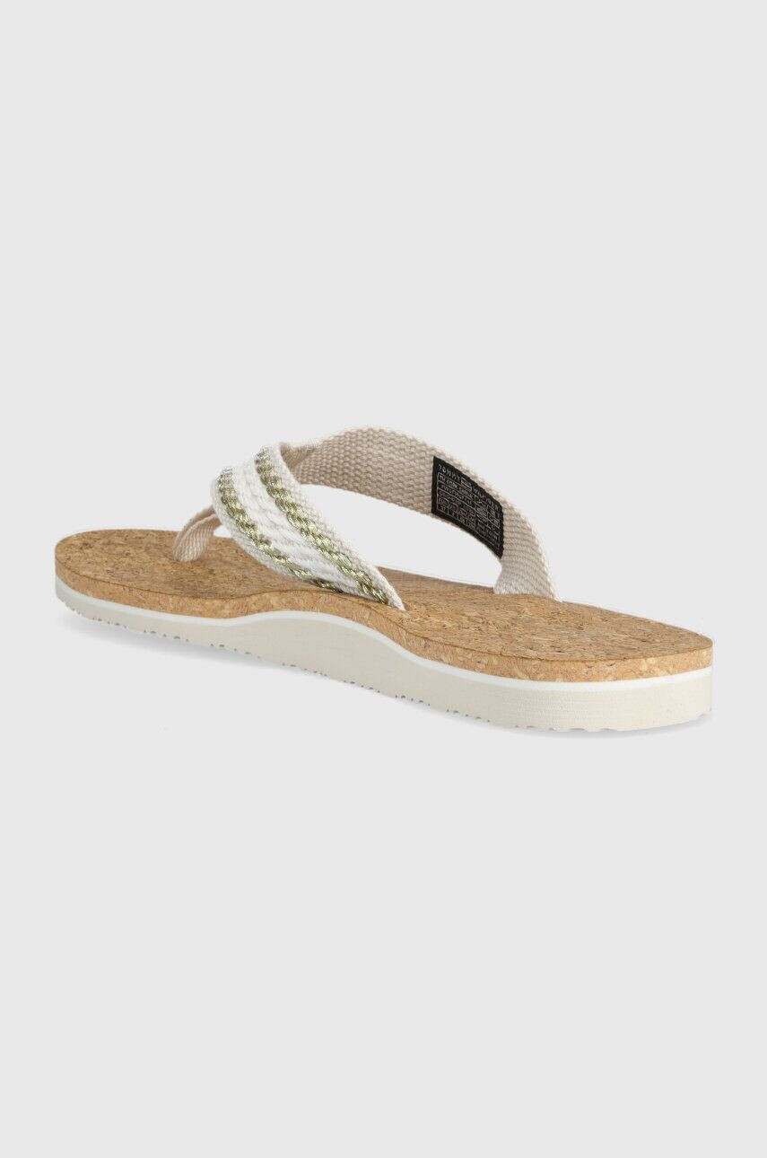 Tommy Hilfiger Žabky TH CORK SANDAL dámske biela farba na plochom podpätku FW0FW07145 - Pepit.sk