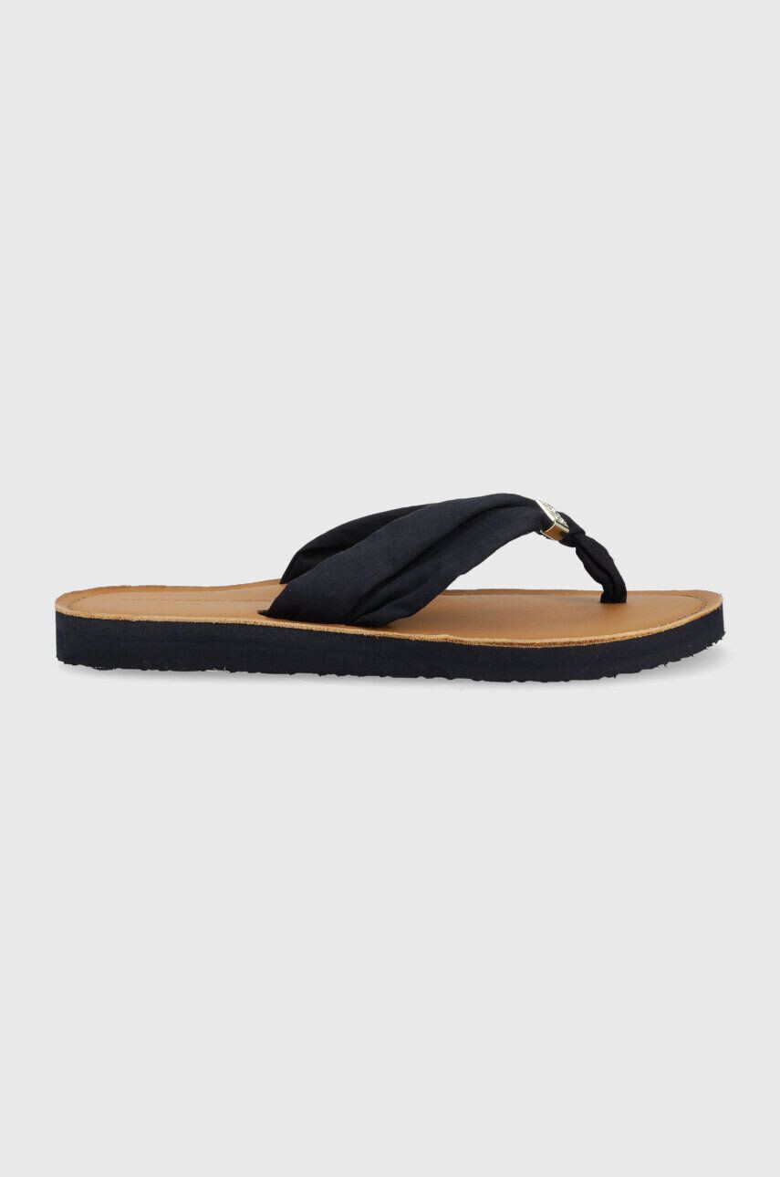 Tommy Hilfiger Žabky TH ELEVATED BEACH SANDAL dámske čierna farba na plochom podpätku FW0FW06985 - Pepit.sk