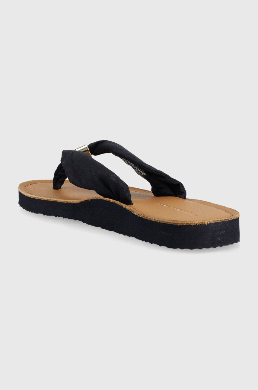 Tommy Hilfiger Žabky TH ELEVATED BEACH SANDAL dámske čierna farba na plochom podpätku FW0FW06985 - Pepit.sk