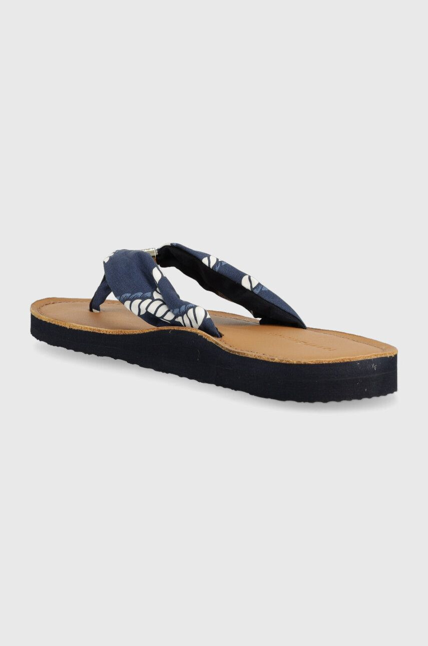 Tommy Hilfiger Žabky TH ELEVATED BEACH SANDAL PRINT dámske tmavomodrá farba na plochom podpätku FW0FW07164 - Pepit.sk