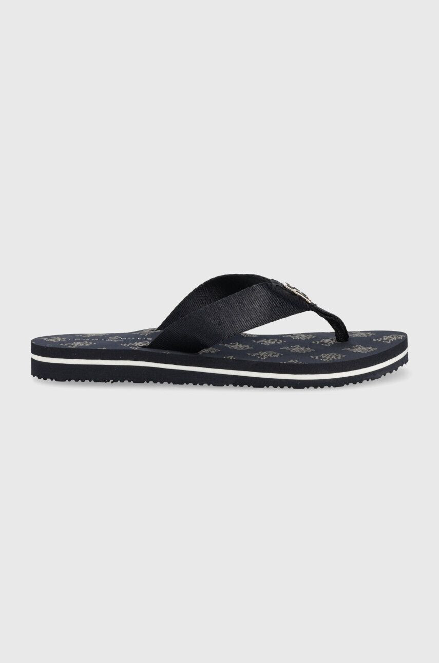 Tommy Hilfiger Žabky TH ELEVATED FLIP FLOP dámske tmavomodrá farba na plochom podpätku FW0FW07420 - Pepit.sk