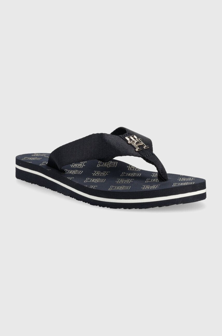 Tommy Hilfiger Žabky TH ELEVATED FLIP FLOP dámske tmavomodrá farba na plochom podpätku FW0FW07420 - Pepit.sk