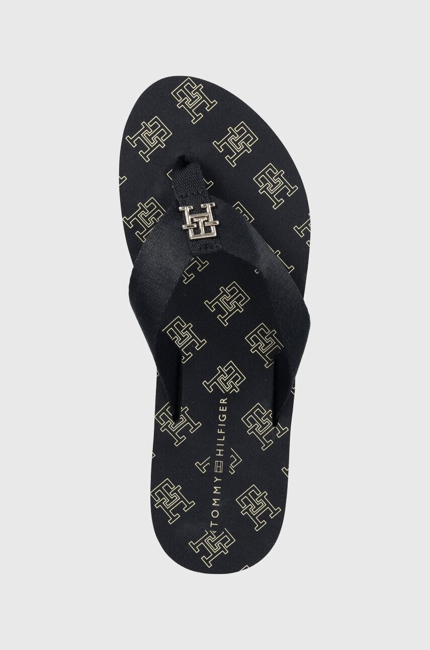 Tommy Hilfiger Žabky TH ELEVATED FLIP FLOP dámske tmavomodrá farba na plochom podpätku FW0FW07420 - Pepit.sk