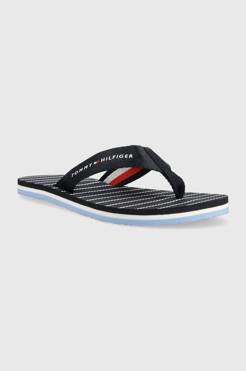 Tommy Hilfiger Žabky TOMMY ESSENTIAL ROPE SANDAL dámske tmavomodrá farba na plochom podpätku FW0FW07142 - Pepit.sk