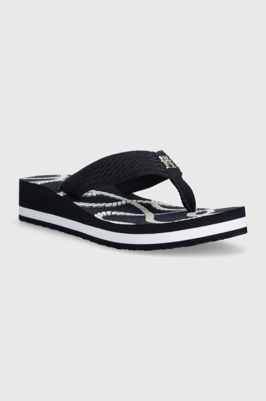 Tommy Hilfiger Žabky TOMMY ROPE M WEDGE SANDAL dámske tmavomodrá farba na kline FW0FW07148 - Pepit.sk