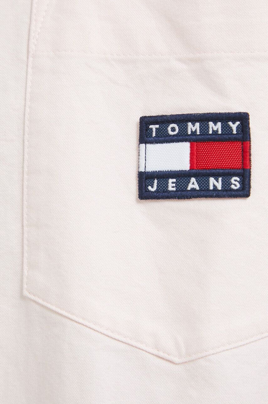 Tommy Jeans Bavlnená košeľa dámska ružová farba voľný strih s klasickým golierom - Pepit.sk