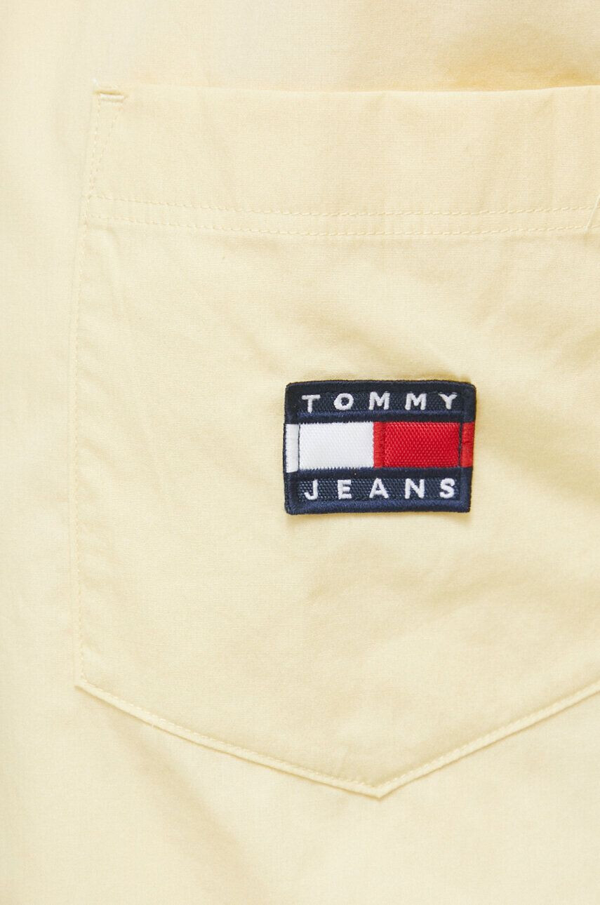 Tommy Jeans Bavlnená košeľa dámska žltá farba voľný strih s klasickým golierom - Pepit.sk