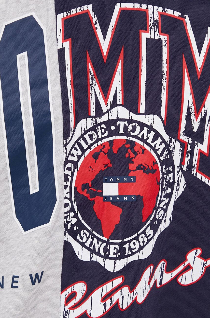 Tommy Jeans Bavlnená mikina pánska tmavomodrá farba melanžová - Pepit.sk