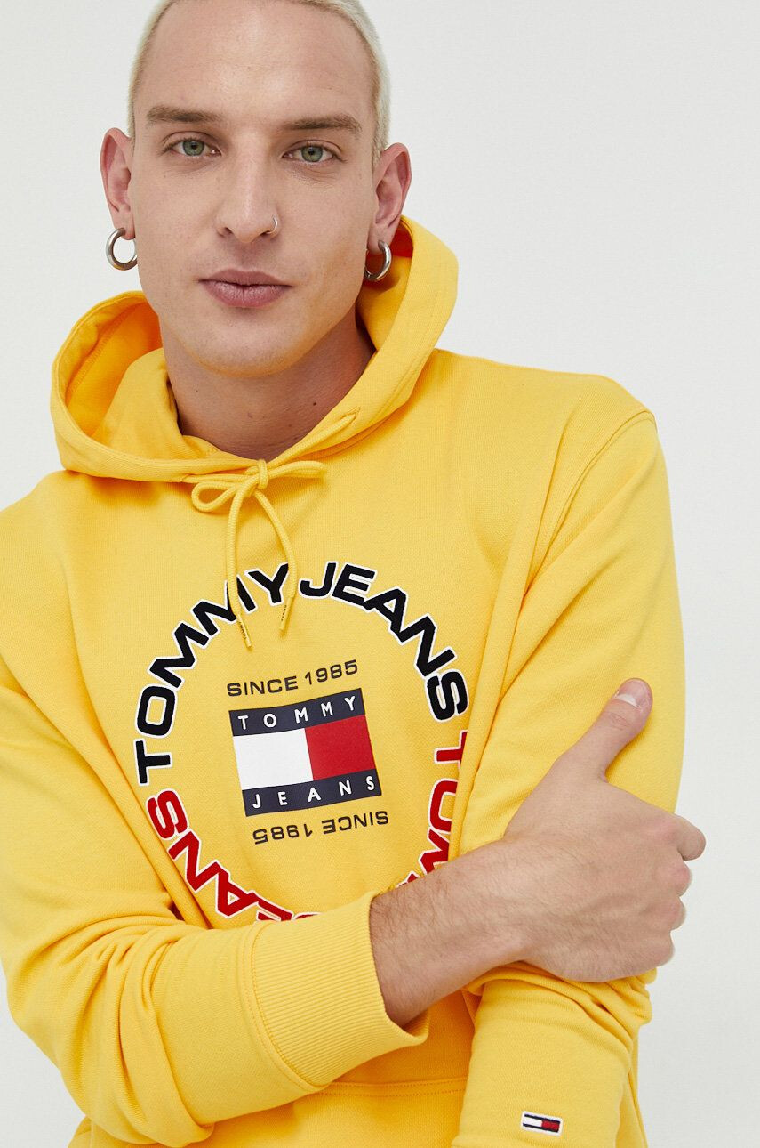 Tommy Jeans Bavlnená mikina dámska biela farba s kapucňou s nášivkou - Pepit.sk