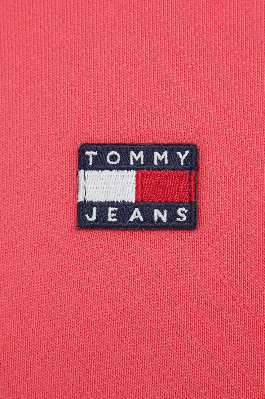 Tommy Jeans Bavlnená mikina dámska ružová farba s kapucňou s nášivkou - Pepit.sk