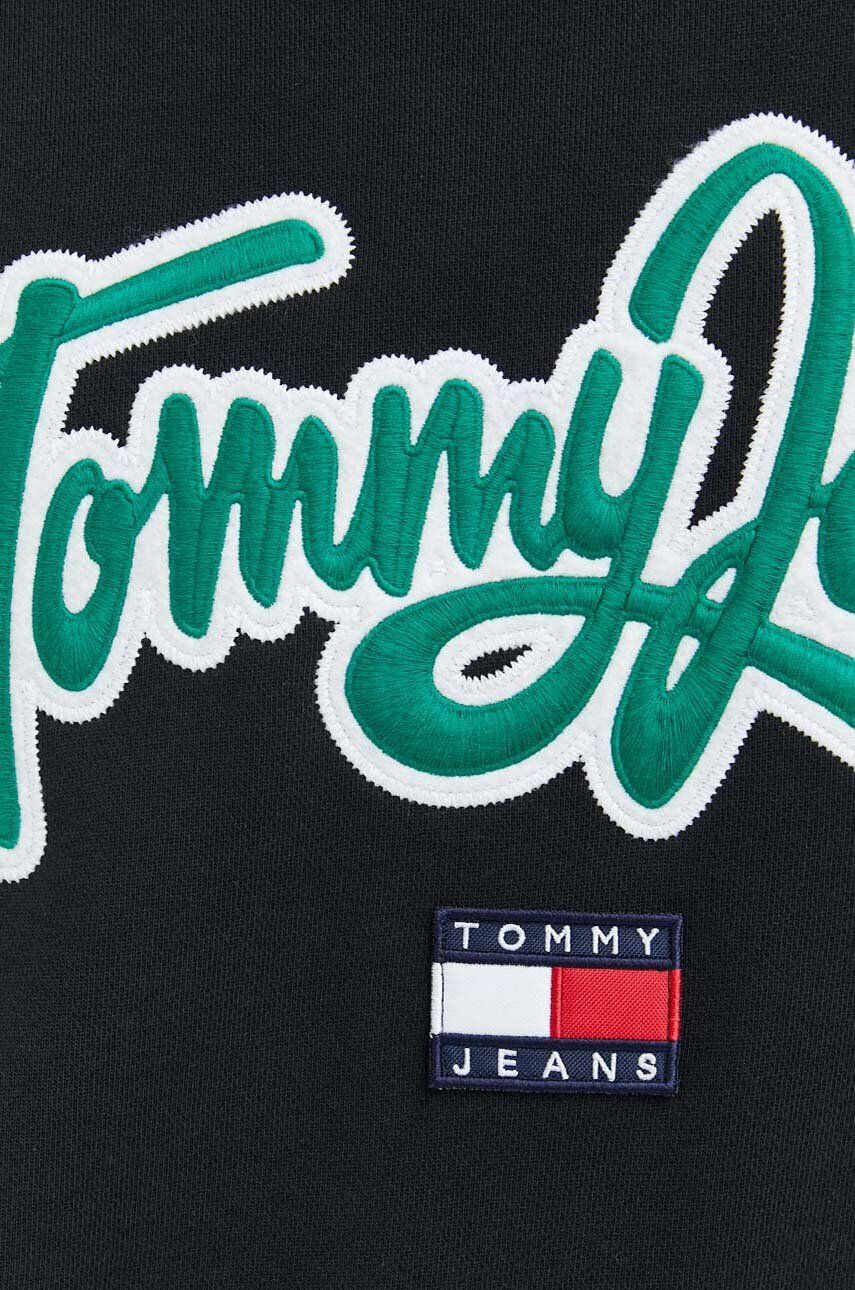 Tommy Jeans Bavlnená mikina dámska zelená farba s kapucňou vzorovaná - Pepit.sk