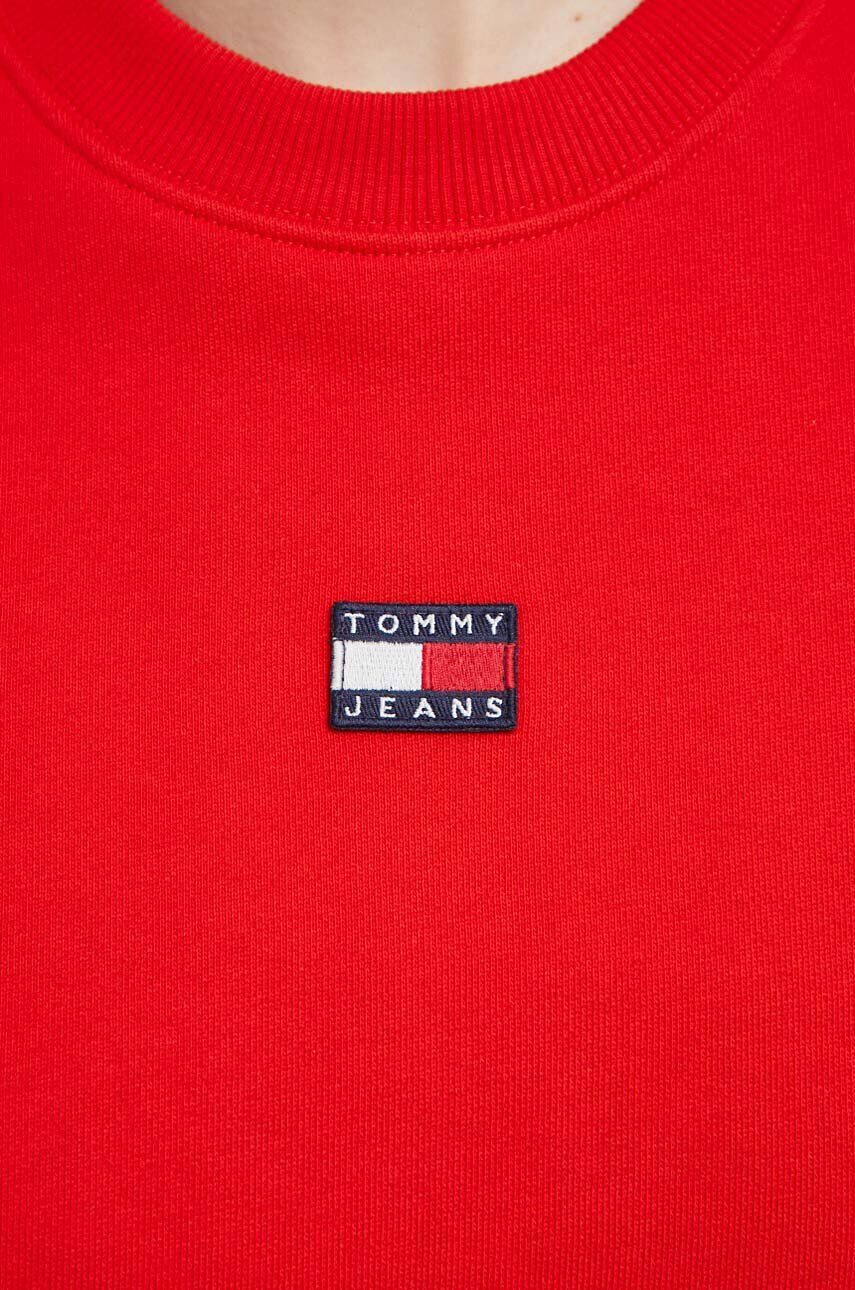 Tommy Jeans Bavlnená mikina dámska ružová farba s potlačou - Pepit.sk