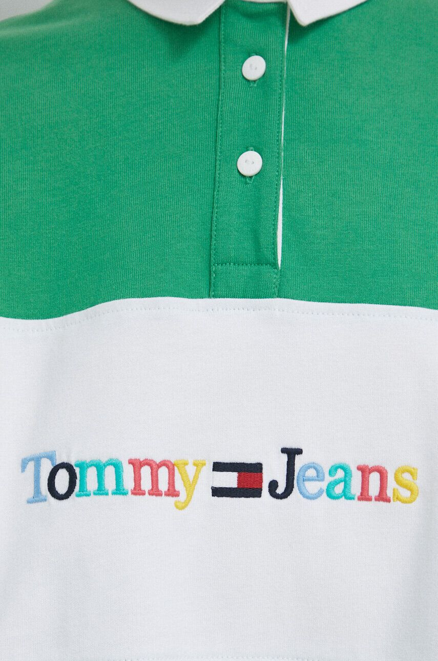 Tommy Jeans Bavlnená mikina zelená farba - Pepit.sk