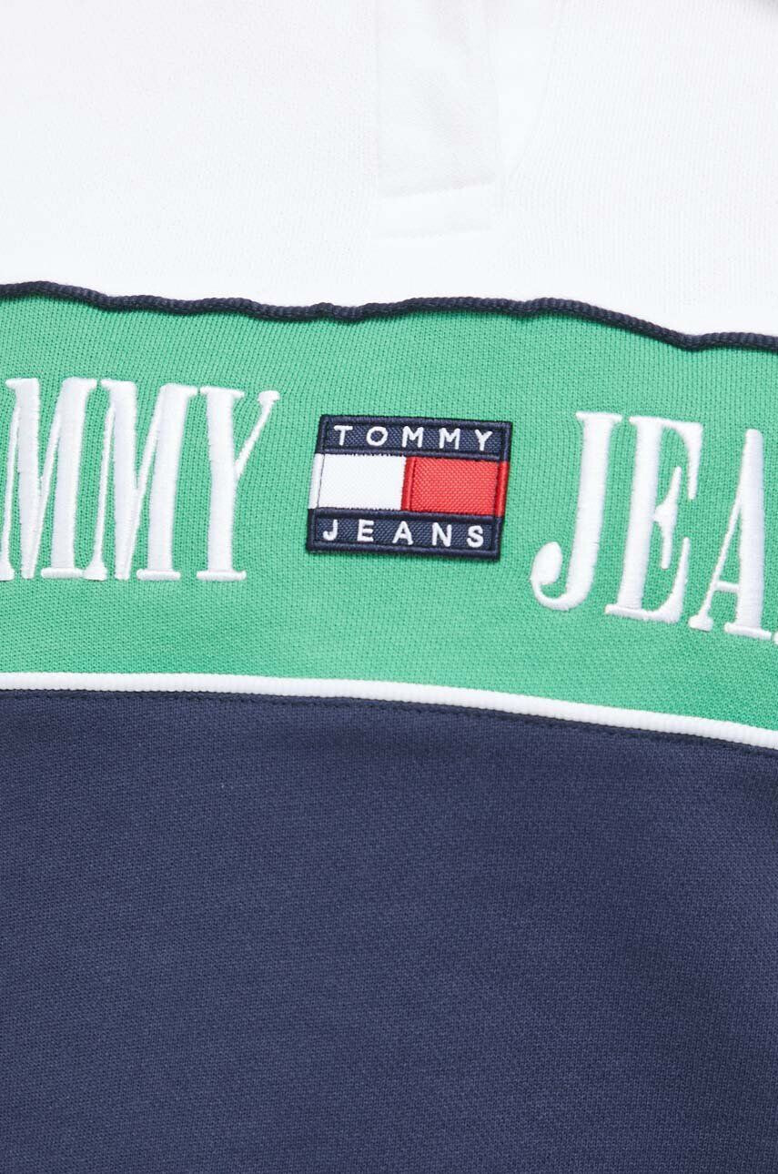 Tommy Jeans Bavlnená mikina dámska tmavomodrá farba vzorovaná - Pepit.sk