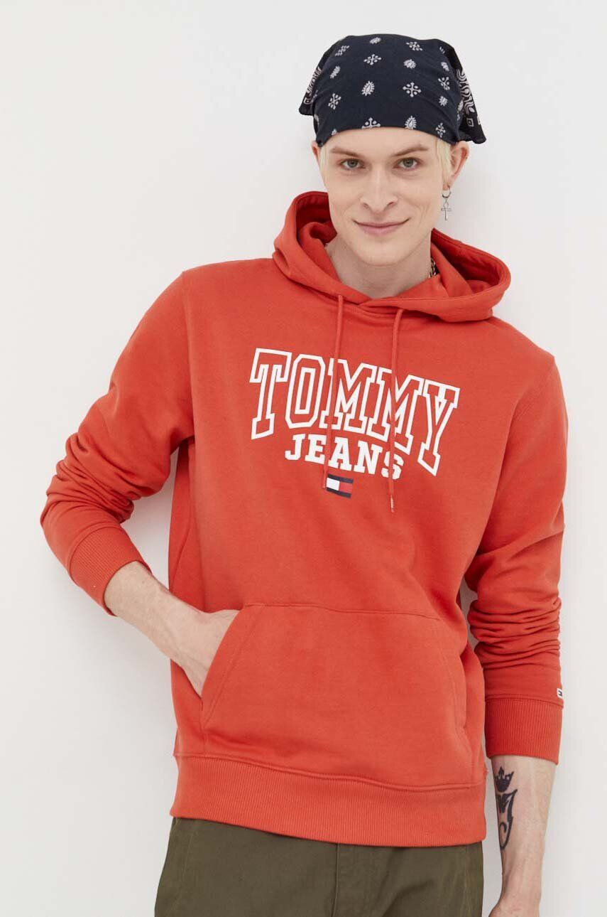 Tommy Jeans Bavlnená mikina dámska čierna farba s kapucňou s potlačou - Pepit.sk