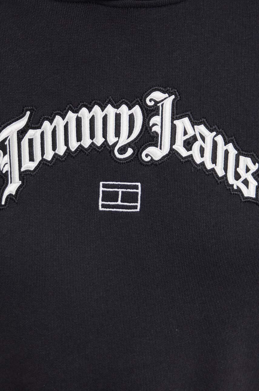 Tommy Jeans Bavlnená mikina dámska čierna farba s kapucňou s nášivkou - Pepit.sk