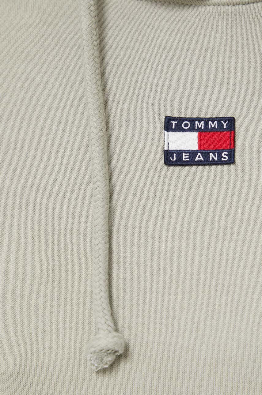 Tommy Jeans Bavlnená mikina dámska zelená farba s kapucňou jednofarebná - Pepit.sk