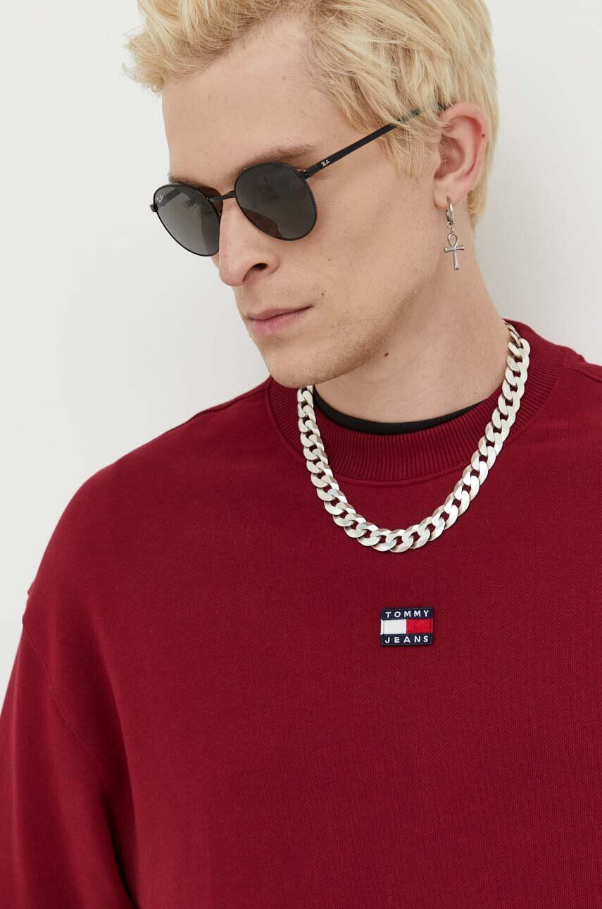 Tommy Jeans Bavlnená mikina dámska šedá farba s kapucňou s potlačou - Pepit.sk