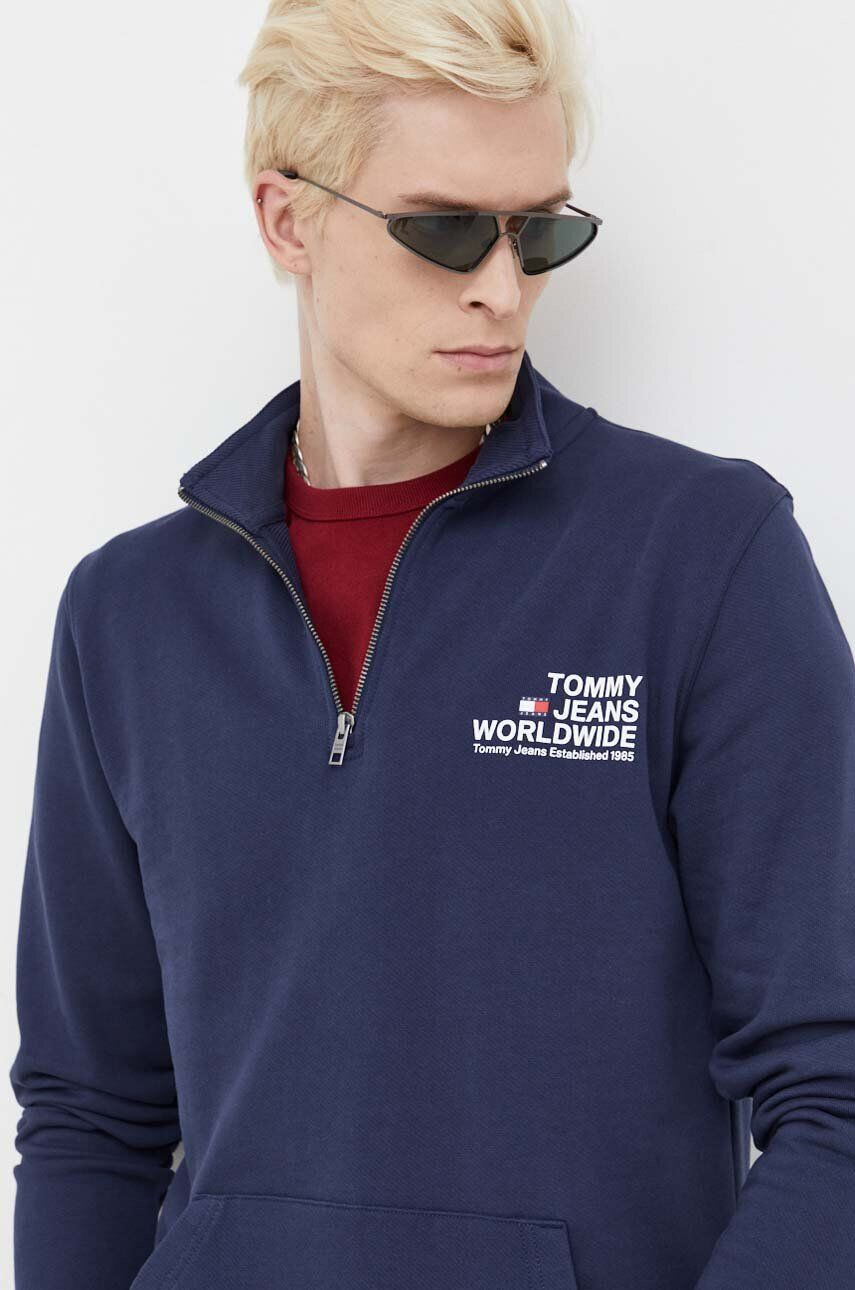 Tommy Jeans Bavlnená mikina pánska čierna farba jednofarebná - Pepit.sk