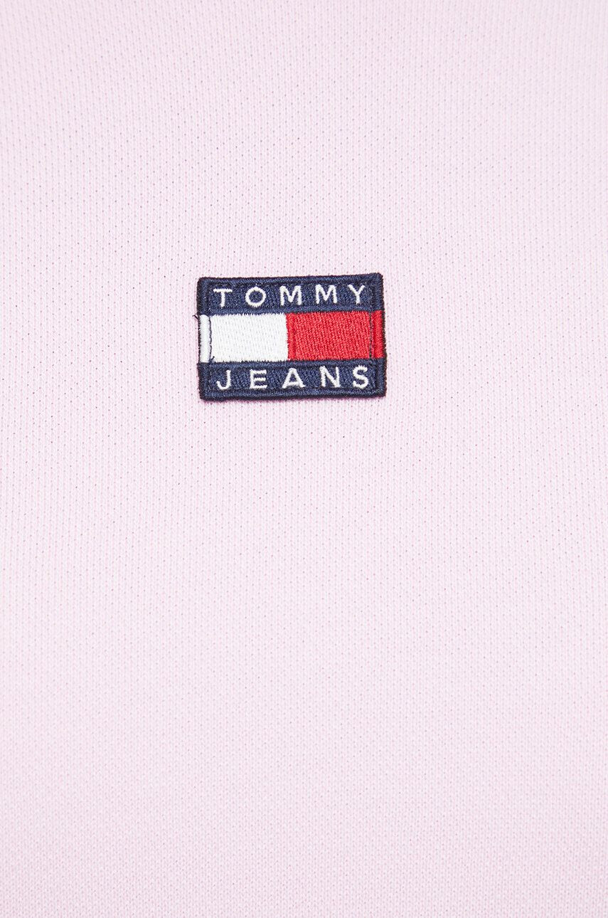 Tommy Jeans Bavlnená mikina dámska ružová farba s kapucňou jednofarebná - Pepit.sk