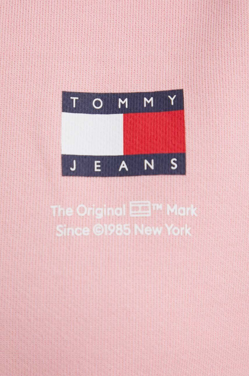 Tommy Jeans Bavlnená mikina dámska ružová farba s potlačou - Pepit.sk